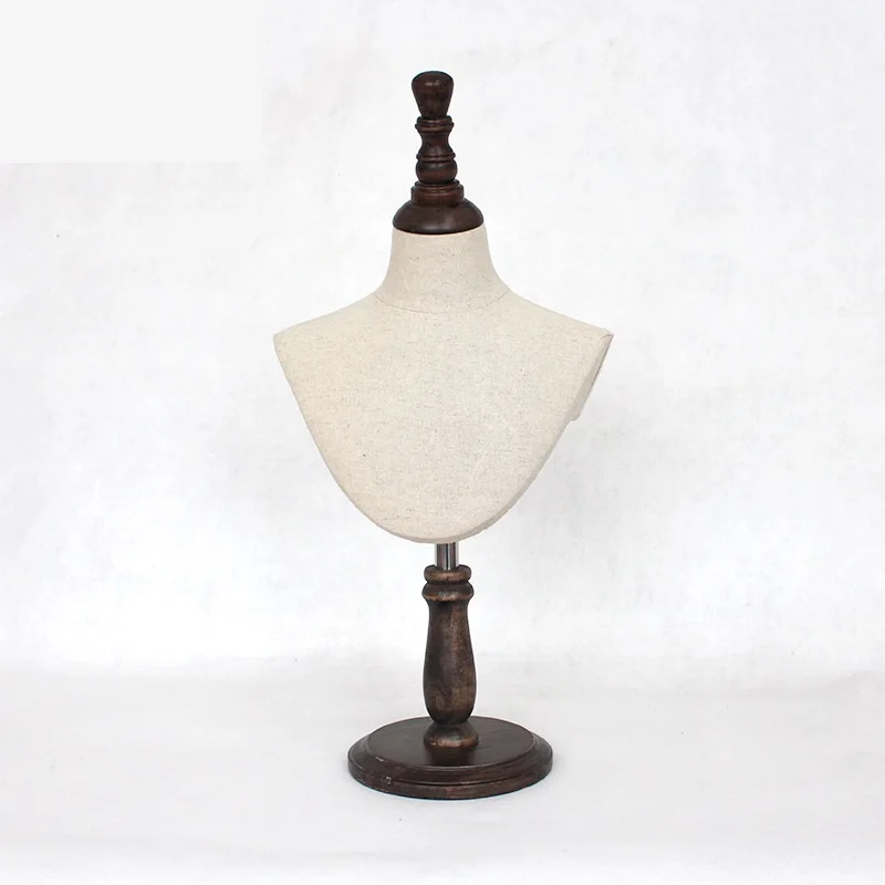 

Dress Form Fabric Cover Half Body Female Mannequin Model Torso With Wood Base