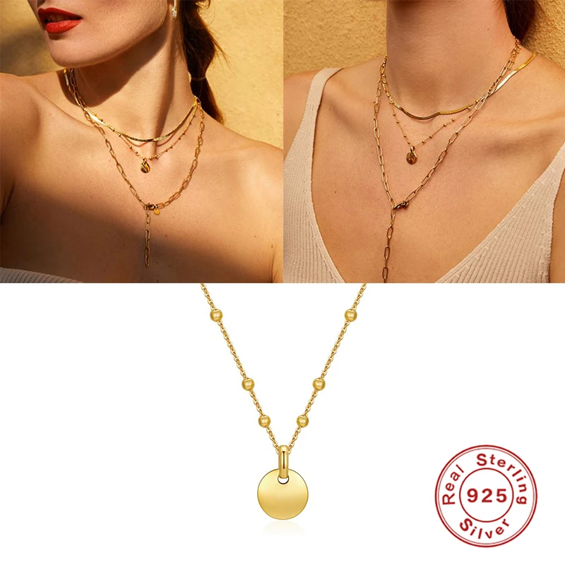 

BOAKO Round Beads Necklace For Women 2020 Silver 925 Jewelry Necklace Bulk Chains Fine Jewelry Choker Bijoux Femme #12.15