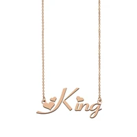 king name necklace women girls custom nameplate pendant birthday wedding christmas link chain metal stainless steel