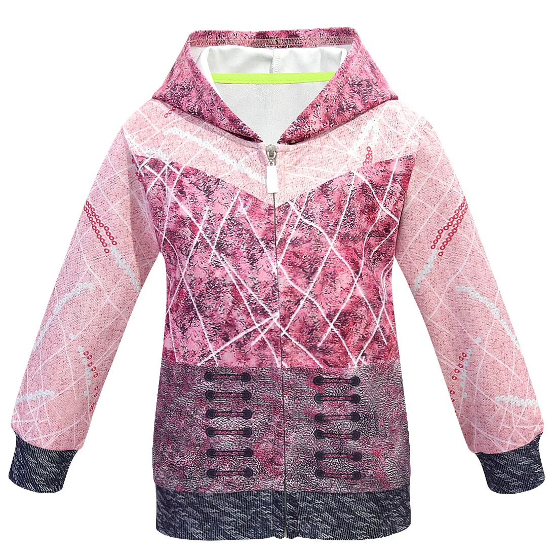 Весна и осень Descendants3 рубашки на молнии для девочек старшего возраста пальто с