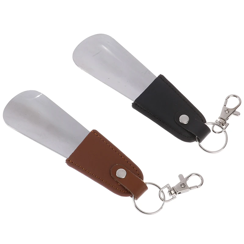 Рожок для обуви мужской/женский из нержавеющей стали складной с кожаной ручкой |