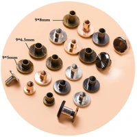 10pcs round head screws strap rivets screw solid nail bolt leather craft bookkeeping for luggage craft clothes bag shoes
