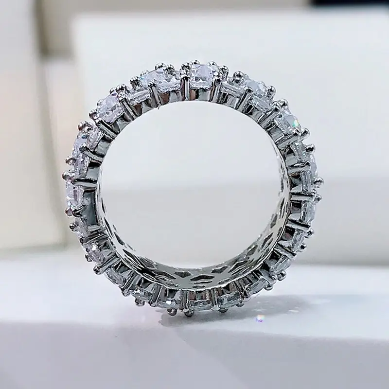 

Jazaz Fine 100% 925 Sterling Silver Spark Full High Carbon Diamond Hollow Out Heart Wedding Rings For Women Fine Jewelry B0646