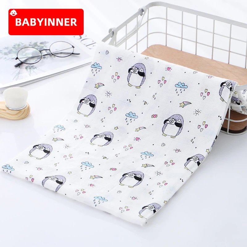 

BABYINNER Baby Blankets Soft Newborn Swaddle Blankets Double Gauze Baby Quilt No Fluorescence Children's Bath Towel
