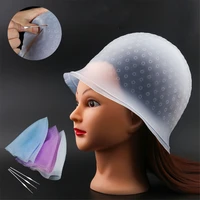 reusable silicone dye hat cap for hair color highlighting hairdressing with needle fre drop