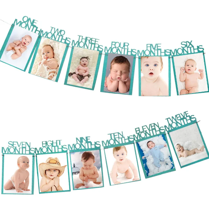 1-12 month frame WEIGAO 1 шт. 1 2 3 шапки ко дню рождения цветок корона 1-й День рождения шапка новорожденного ребенка ободок для дня рождения 1 год День рождения украшения - Цвет: 1-12 month frame