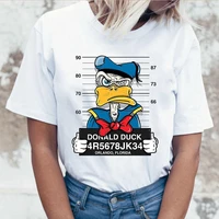 prison style donald duck t shirt new women clothing disney tshirt funny top tee fashion female clothes t shirts dropship y2k top
