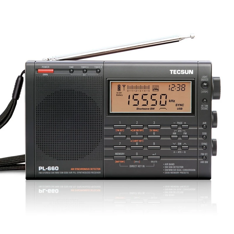 TECSUN PL-660 радио PLL SSB VHF AIR Band радиоприемник FM/MW/SW/LW с двойным преобразованием PL660 |