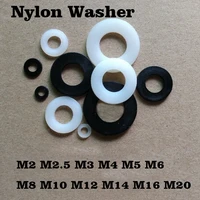 black white nylon flat washer plastic gasket ring insulation spacer m2 m2 5 m3 m4 m5 m6 m8 m10 m12 m14 m16 m18 m20