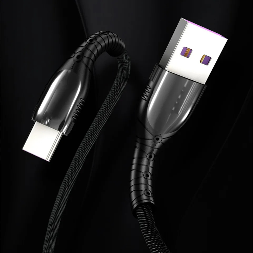 Светодиодный светильник USB кабель type C 5A Быстрая зарядка для huawei xiaomi samsung прочный Quick Charge QC 3,0 зарядный кабель джинсовый коврик