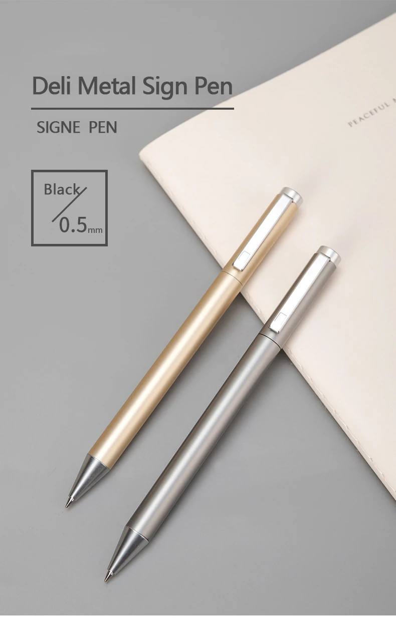Ручка гелевая Deli металлическая со сменными стержнями 0 5 мм черные/синие/красные