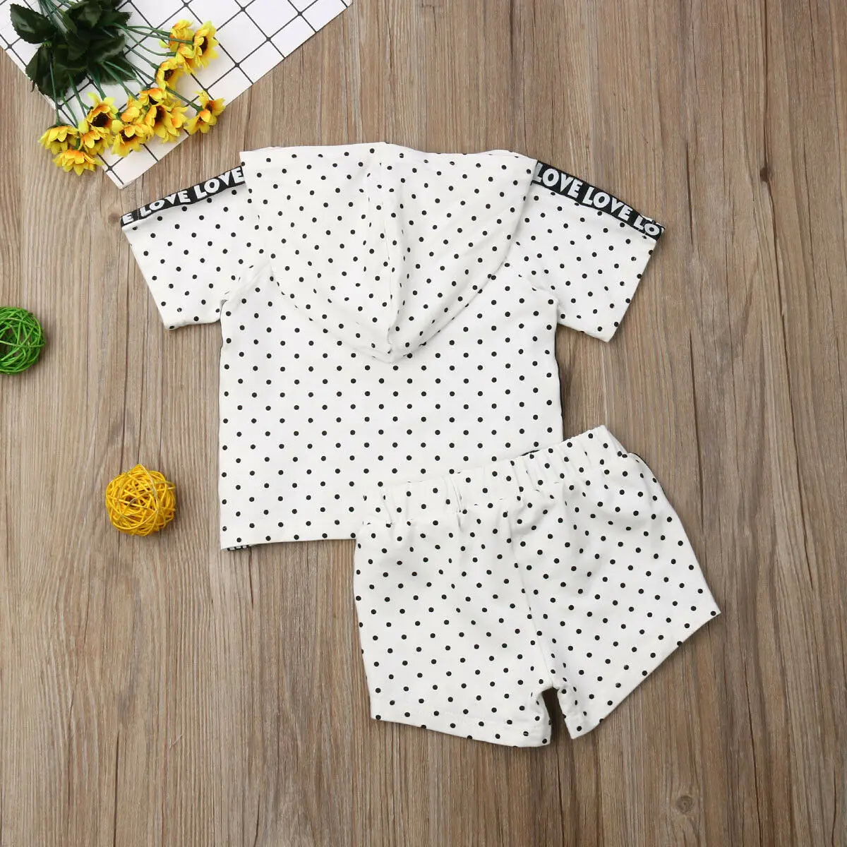Одежда для маленьких девочек топы с волнистыми точками футболка штаны шорты