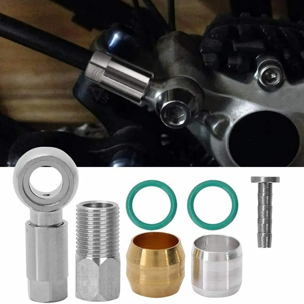 

Cable End BANJO Set Connect Insert FOR-Shimano Hydraulic Disc Brake Hose BH90 Olives Oil Needle With Screw Cycling Accessories