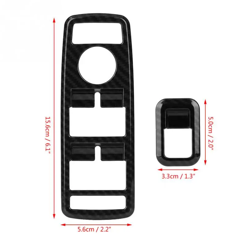 

5Pcs Car Auto Carbon Fiber Window Switch Button Trim Cover Frame For Mercedes Benz A B C E Cla Gla Glk Ml Gle Class W204
