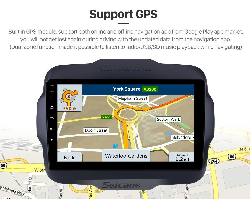 Seicane " Android 8,1 2Din автомобильный gps радио для Jeep Renegade мультимедийный плеер с USB Bluetooth wifi 1080P Aux