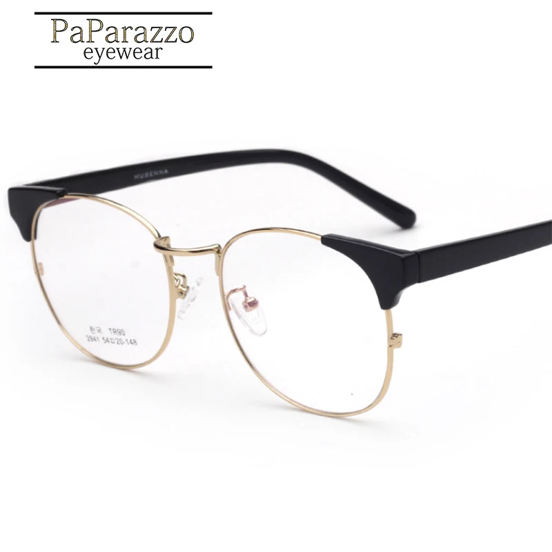 Модный круглый металлический оправа для оптических очков ультралегкий Ретро TR90