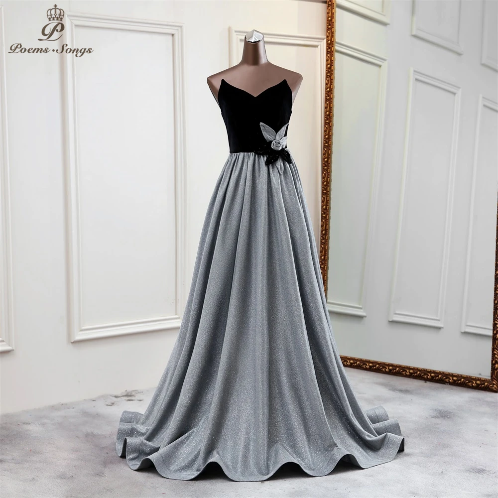 Женское вечернее платье до пола длинное с цветочным принтом расшитое пайетками