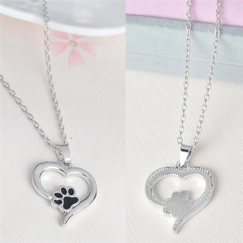 Креативное ожерелье с милыми животными и принтом в виде лап кулон котом