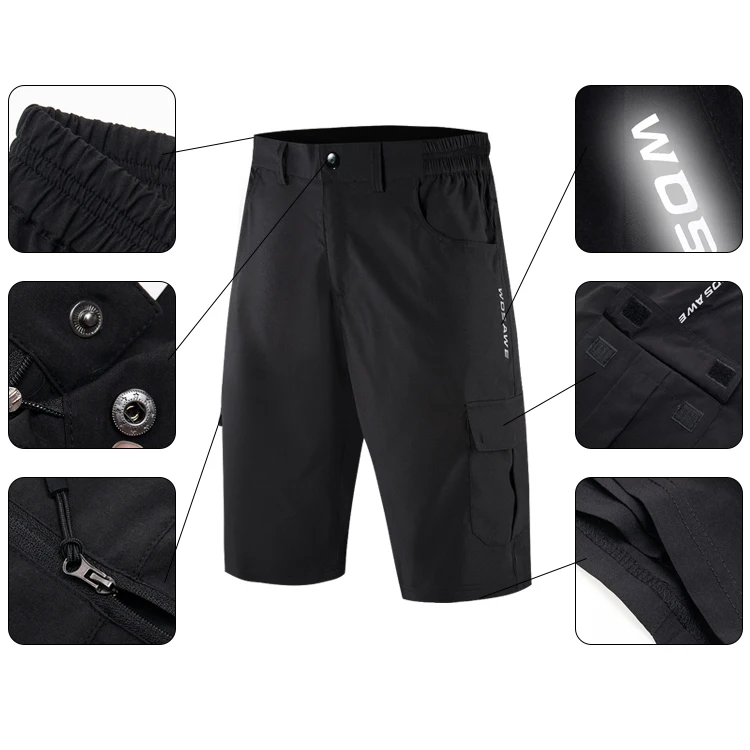Новые мотоциклетные шорты WOSAWE с карманами для мужчин повседневные спортивные