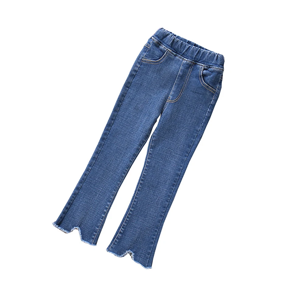 Джинсы однотонные леггинсы для девочек джинсы узкие расклешенные детей новые