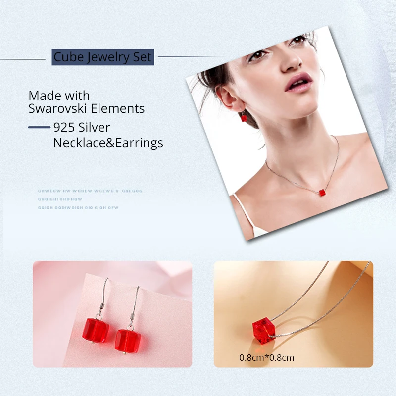 Прямые геометрические формы Настоящее серебро S925 ювелирные наборы кристаллами