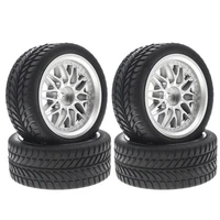 4pc 26mm rubber rc tyres wheel rims hex 12mm for 110th hsp hpi sprint 2 drift rs4 on road cars