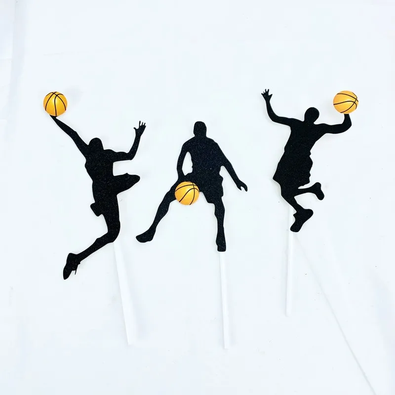 5 шт. Новая тема баскетбольный кекс Топпер Золотой для торта С Днем Рождения