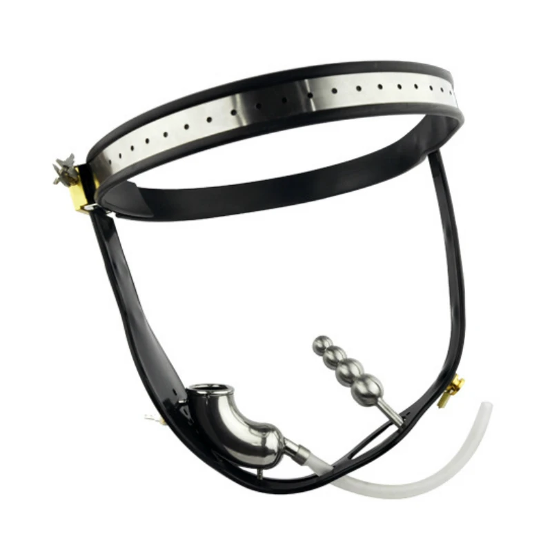 Мужской Пояс верности t образная форма с Анальная пробка из нержавеющей стали