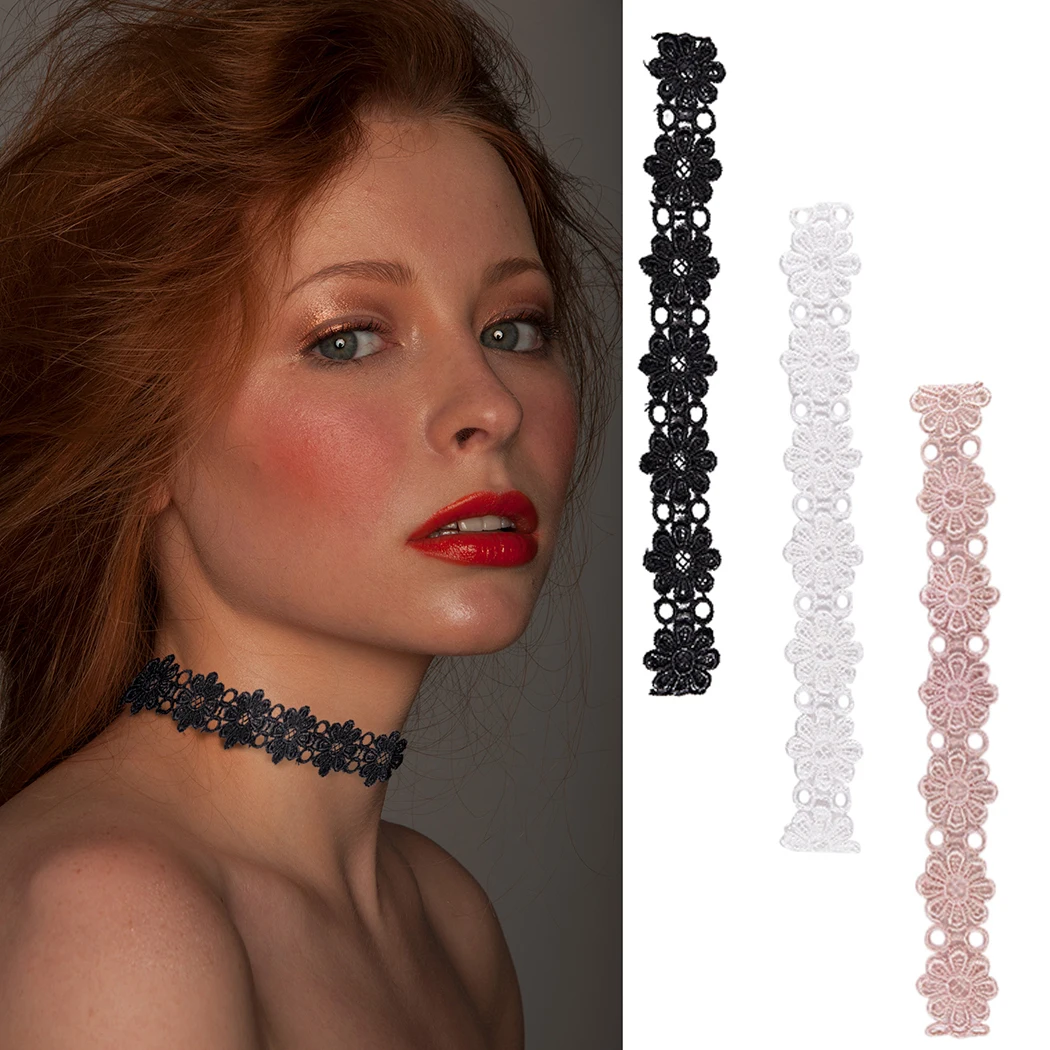 3 шт. женское колье-чокер с цветочным кружевом | Ожерелья