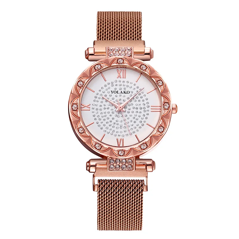 

100pcs / lot Korean version of the fashion schoolgirl watch Milan with matte face gradient color watch magnet buckle watch