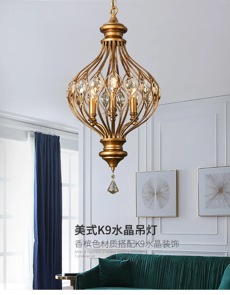 Kopen Land Kroonluchter Crystal Restaurant Lamp Trappenhuis Gangpad Lamp Eenvoudige Garderobe Slaapkamer Lantaarn Lamp