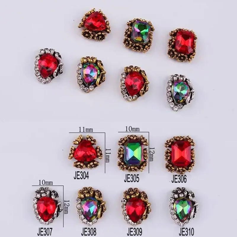 

50pcs/lot Alloy Nail Art Designs Polish Rhinestone Charm Color Random Crystal Art Nails Supplies Charm Rhinestone&Decoration#10g