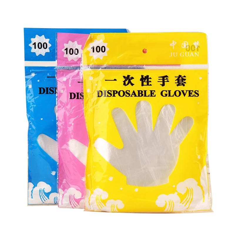

Disposable Gloves Latex And Powder Free Clear PE Catering Food Cleaning Disposable Gloves Plastic Guantes Desechables