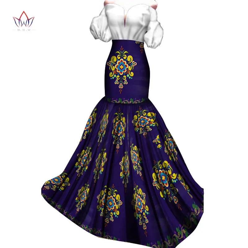 Summer Dress Maxi African Dresses for Women Off Shoulder Dresses Women Strapless Vestidos Elegant Printed Clothing Unique WY4056