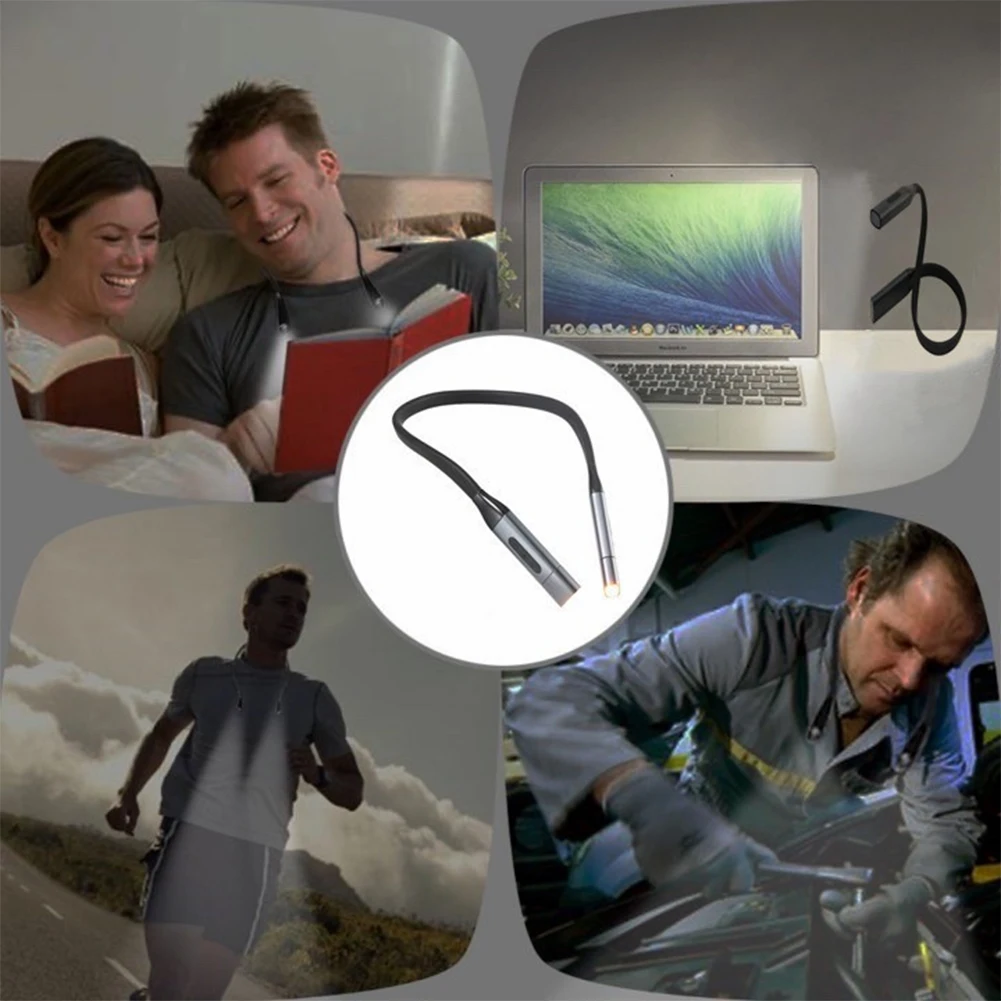 

USB Reading Lamp High Quality Neck Book Light Rechargeable Hands Free 8LED Read Lights USB Charging Adjustable Lighting