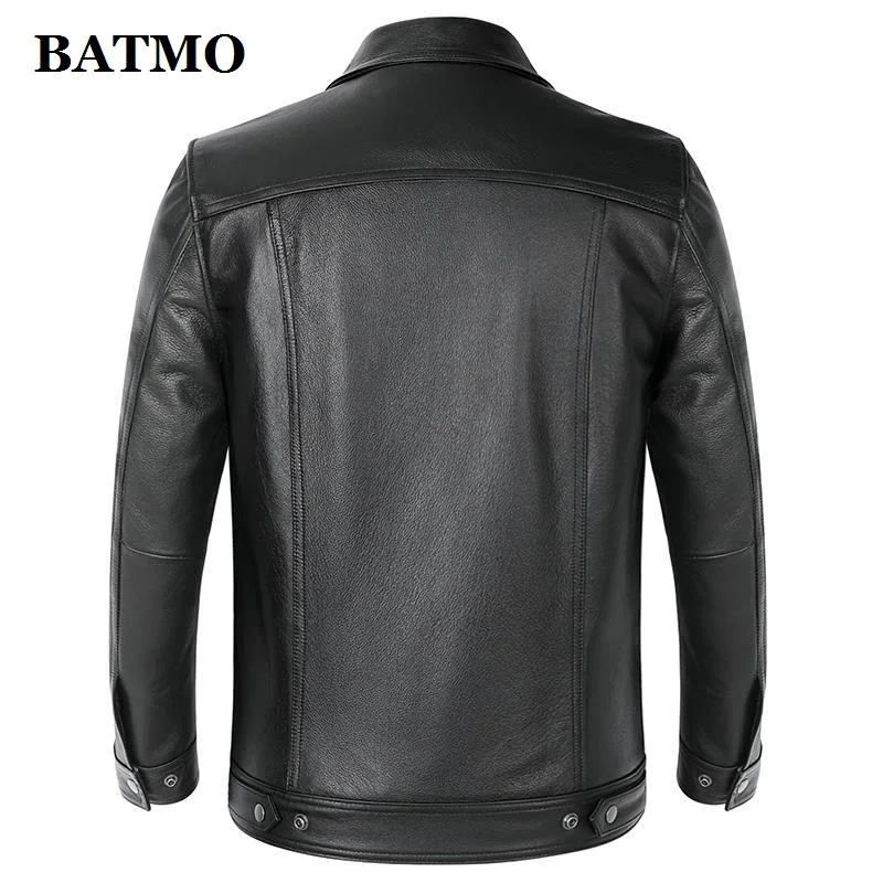 BATMO мужские Куртки из натуральной кожи тонкие бычьей плюс сайз pdd5|Мужские кожаные