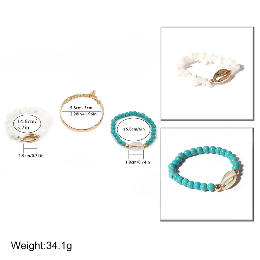 3 шт./компл. богемный Браслет из натуральной кожи | Украшения и аксессуары