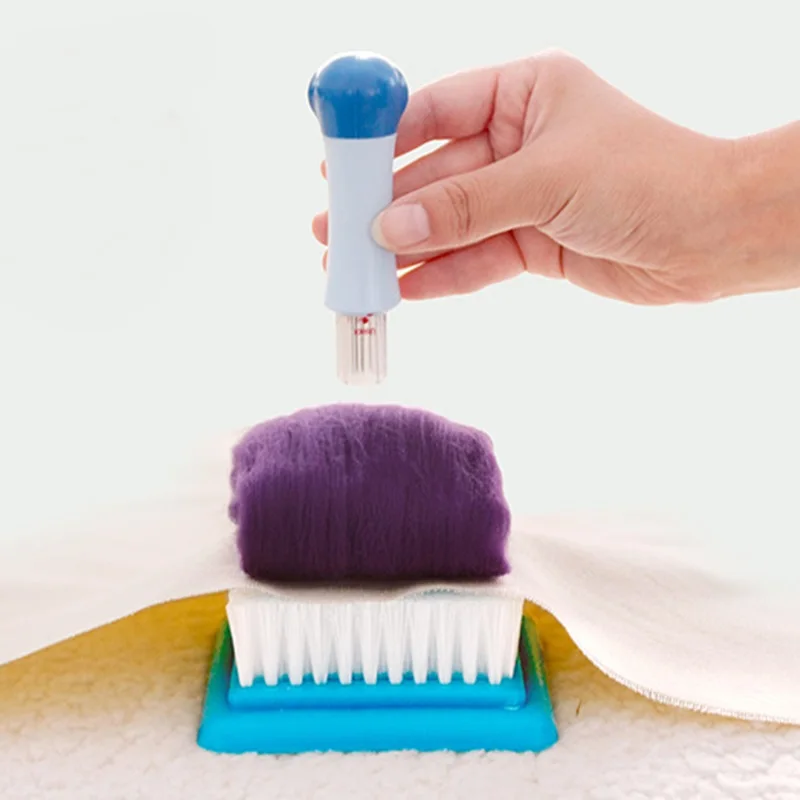 Синяя шерстяная войлочная кисть с низом вышивка пробойник инструмент для