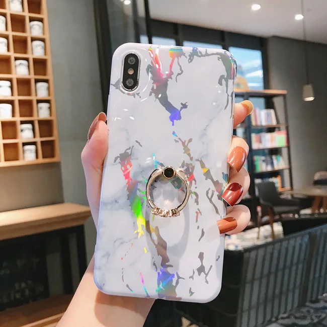 Чехол для телефона LACK для iPhone 11 11Pro Max XR X XS Max 6 6S 7 8Plus Роскошный Мраморный чехол с кольцом-подставкой - Color: Style 5