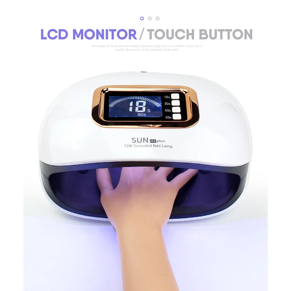 Светодиодный УФ светильник для ногтей 72 Вт с двумя ручными лампами 36