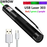 tactical laser pointer high power usb rechargeable pen laser flashlight greenredpurple 303 sight pointer adjustable focus