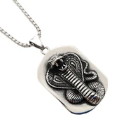personal stylish cobra dog tag pendant necklace vintage 316 stainless steel animal snake cobra necklace fashion