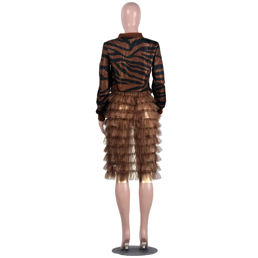 Леопардовая куртка Женская Лоскутная Сетка плиссированный Дизайн Весна 2020