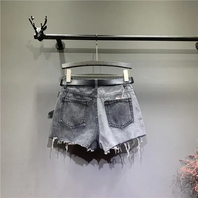 

2021 Girls' Summer Denim Shorts High Waist Large Loose Wide Leg Hot Pants