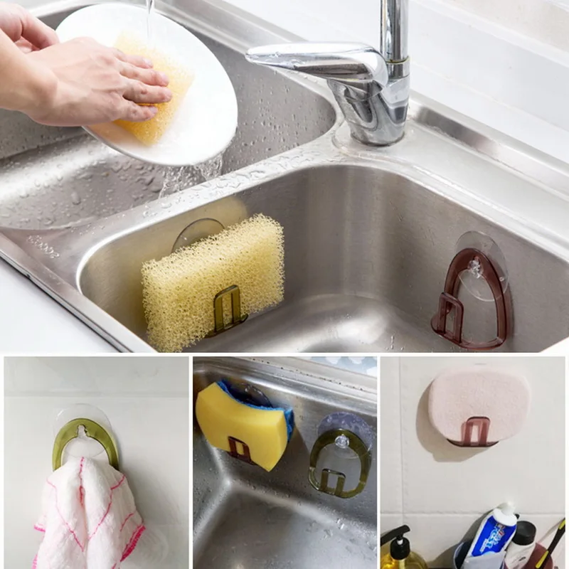 1 шт. присоска Раковина Губка полка держатель Многофункциональный Ванная комната