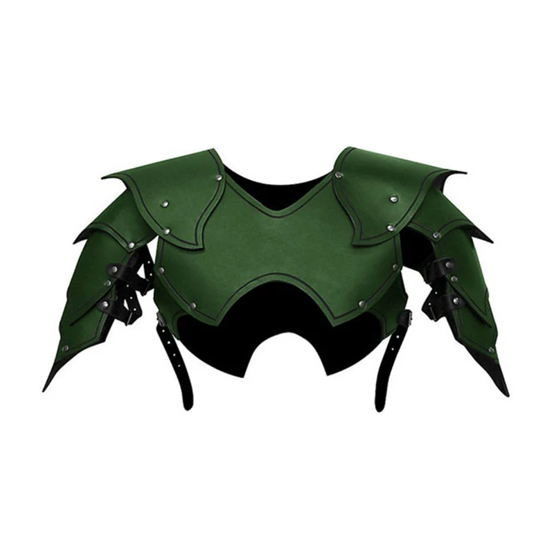 Эльфийский плечевой нагрудный доспех средневековый рыцарский кожаный жилет с