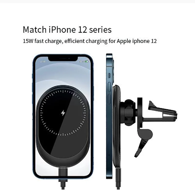 

Быстрое магнитное автомобильное беспроводное зарядное устройство для IPhone 13 12 Pro Max 15 Вт Qi Беспроводная зарядная док-станция Автомобильный д...
