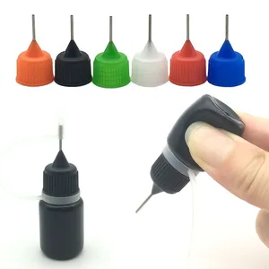 5 шт. 5 мл пустая PE черный флакон-капельница для E жидкая пластиковая банка с крышка с металлической иглой