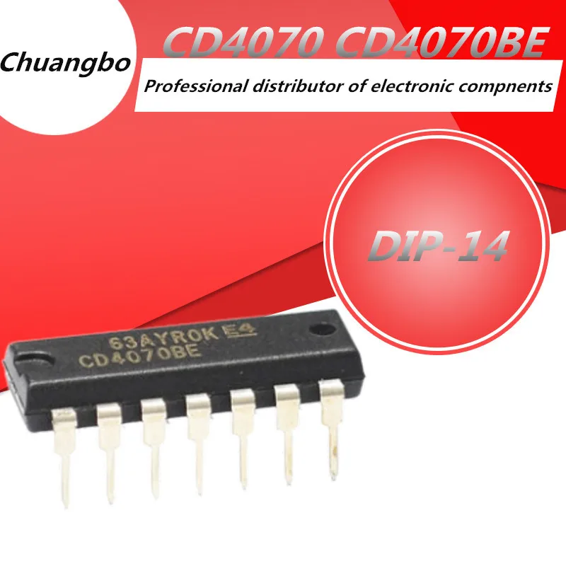 

10pcs CD4070 DIP-14 CD4070B CD4070B DIP14 New spot IC