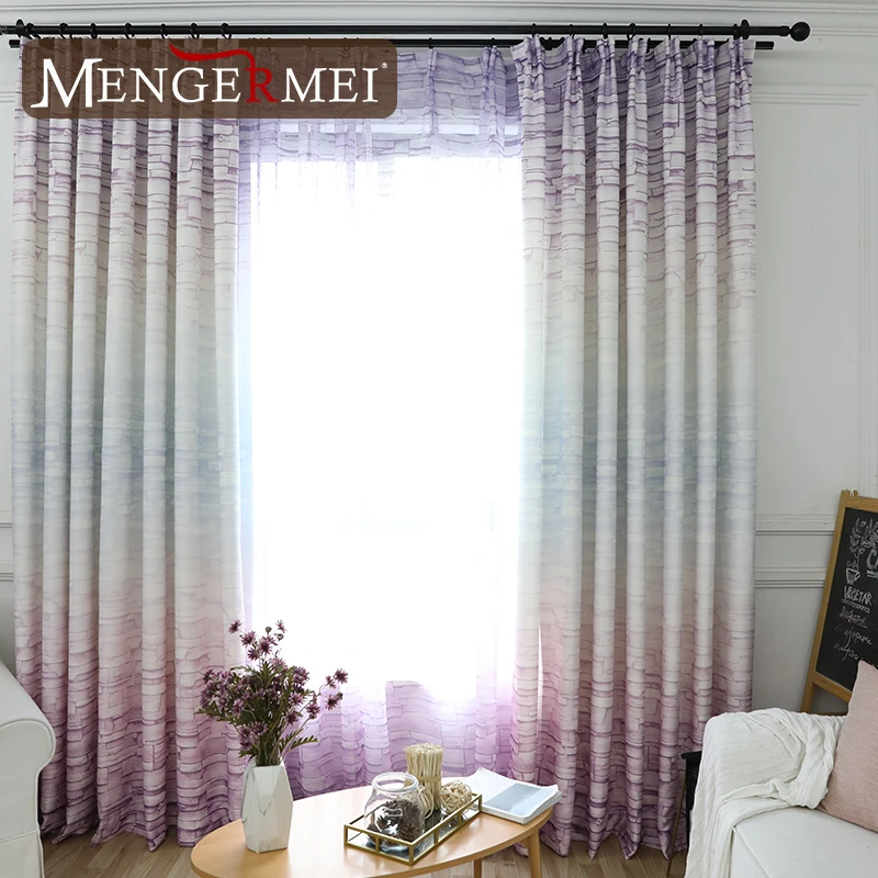 MENGERMEI шторы с переходным рисунком мраморный тюль затемненная занавеска для